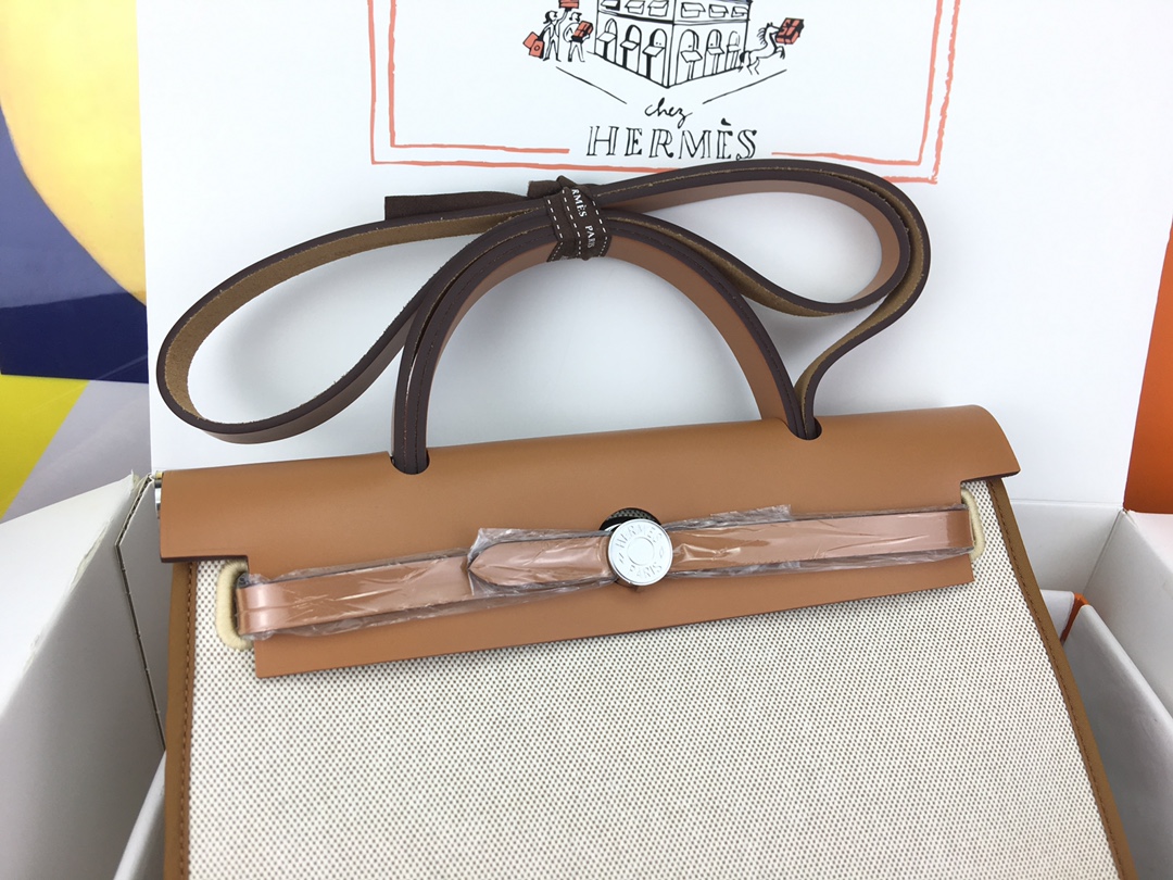 에르메스 에르백31 캔버스 골드브라운 은장